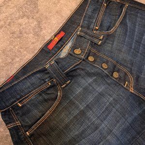 7 For All Mankind Woman's Dark Denim Shorts - Size 27 - Dark Blue